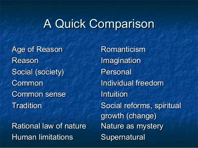 themes of romanticism enlightenment vs romanticism essay